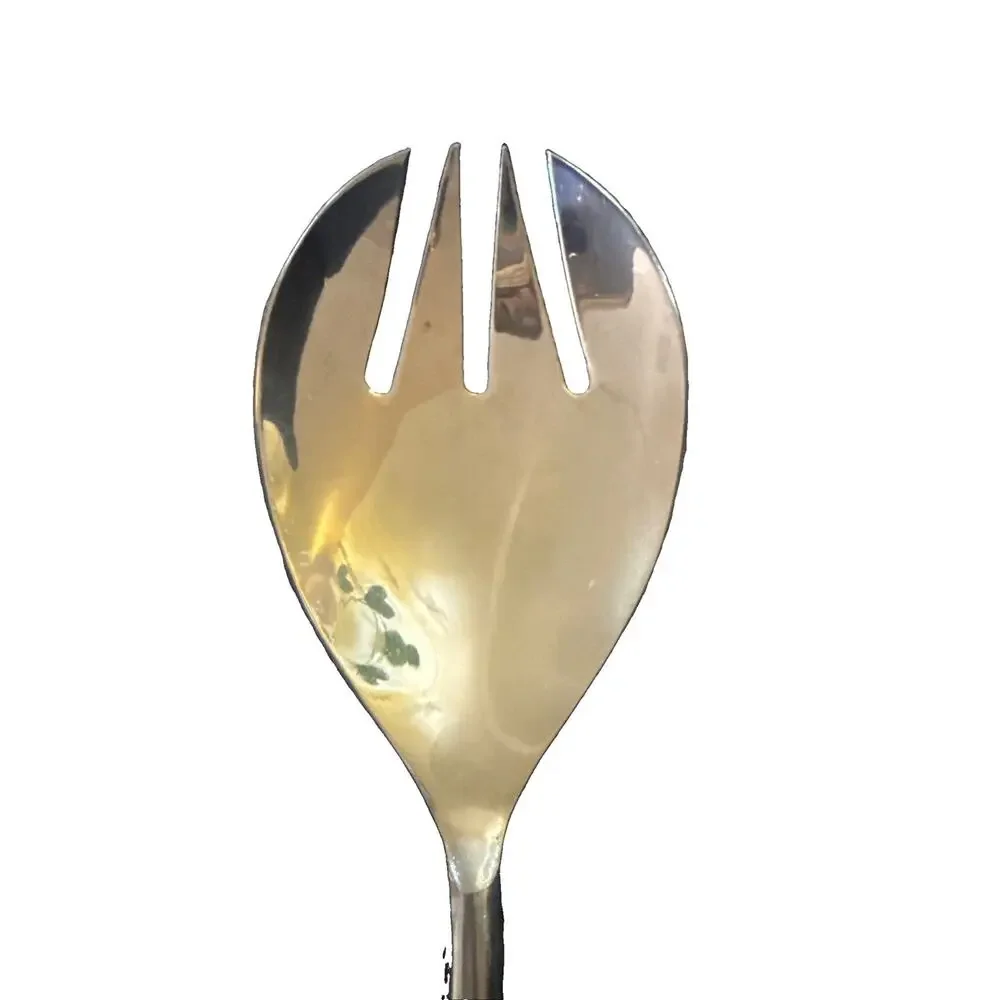 Anthropologie Serving Salad Set Ornate Green/Teal Handles Stainless Steel